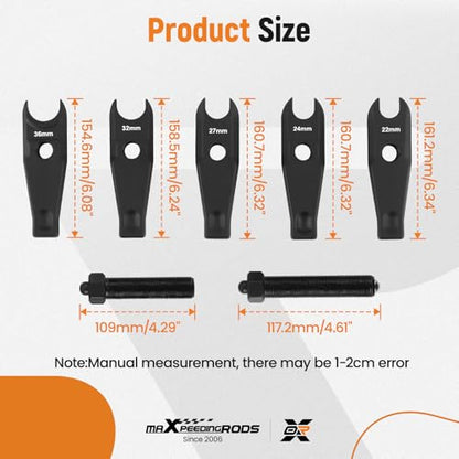 maXpeedingrods Ball Joint Separator Kit, Control Arms Steering Knuckles Tie Rod Ends Removal Tool 22mm 24mm 27mm 32mm 36mm for BMW Mercedes Benz Land Rover Porsche, Heavy Duty Steel - size: 8 Pcs