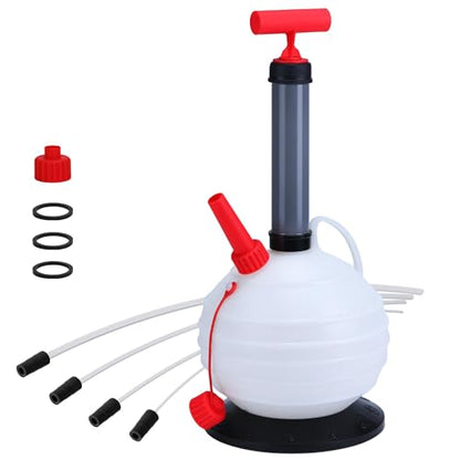 Convenient Manual Oil Extractor Pump for Cars & Lawn Mowers – 6L Capacity, 3.2FT Main Hose, 3 Replacement Tubes (3.8mm/6.1mm/9.8mm), Fluid Transfer Tool, Auto Fuel Supply Accessory - size: 6L