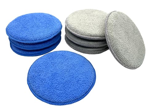 8-Pack 5" Microfiber Wax Applicator Pads & Professional Car Wax Applicator, Foam Polishing Pads for Car Fine Polishing & Cleaning