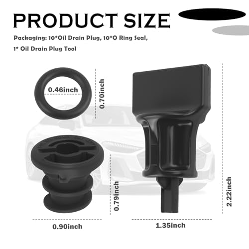10PCS Oil Drain Plug with Oil Drain Plug Removal Tool & O Ring Seal,Oils Pan Drains Plugs OEM#06L103801D Compatible with Audi Volkswagen Porsche,Oils Plugs Car Accessories