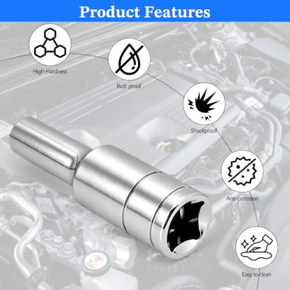 2 Pcs 1/2" Drive 8mm Deep Impact Socket | Anti-Rounding 12 Point Design, Square Chamfered Opening, Easy Removal of Axle Nut - color: Deep, size: 8mm