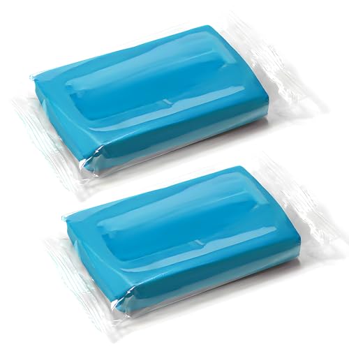 2 PCS Car Clay Bar, Damage Free Auto Cleaning Clay with Washing & Adsorption Capacity, Premium Grade Magic Wash Bar No Scratch Detailing Cleaner Kit for SUV RV Truck (Blue) - color: Blue, size: 2 PCS