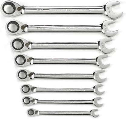 GEARWRENCH 8 Piece 72-Tooth 12 Point Reversible Ratcheting Combination SAE Wrench Set | 9533N (Pack of 10) - size: Pack of 10