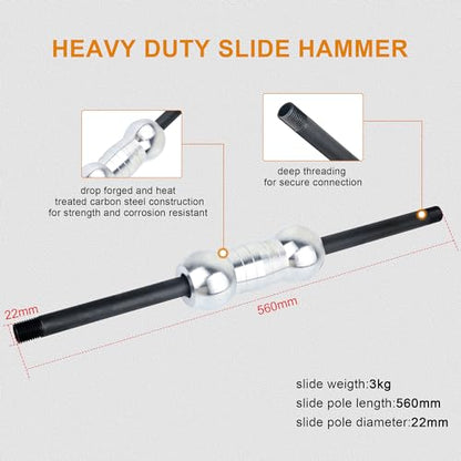DAYUAN 13Pcs Dent Puller with Slide Hammer Auto Body Repair Tool Kit | Heavy Duty, Most Truck Automotive Dent Remover, Drop-Forged Carbon Steel, Vehicle'S Inside Panels And Upholsteries