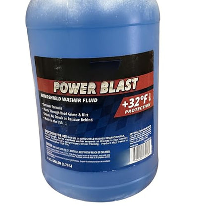 6-Gallons Power Blast +32°F Protection Windshield Washer Fluid | Removes Road Grime & Dirt, Ready to Use (6 Jugs of 1 Gallon) - size: 128 Fl Oz (Pack of 6)