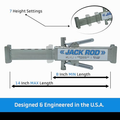 AGM Jack Rod Support Bar – 3.5 Ton Dual Lever | Jack support bar, dual-lever lock, 14-inch travel, floor jack accessory - size: 3.5 Ton Dual Lever