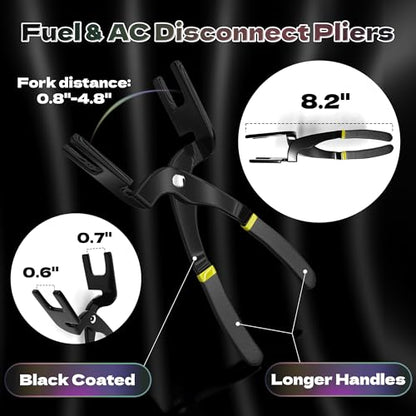 KJE 45PCS Master Quick Fuel Line Disconnect Tool Set – Complete Automotive Disconnect Tool System for A/C, Fuel & Transmission Lines, Fuel Line Removal Tool Compatible with Ford, GM & Chrysler - size: 45PCS