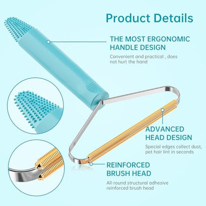 3-Pack Pet Hair Remover Carpet Rake, Dog Cat Hair Remover, Carpet Scraper | Pet Hair Removal Tool, Lint Remover, Carpet Brush, Rugs, Couch, Furniture, Car, Pet Towers, Carpet Clothes, Cat Beds - color: Blue With Black