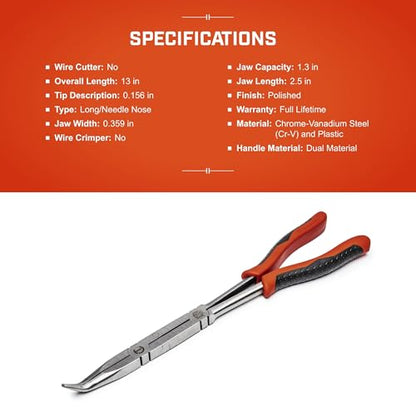 Crescent 13" X2™ Dual Material Long Reach Bent Nose Pliers - PSX201C-06