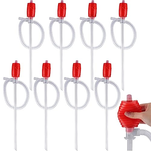 BBTO 8 Pcs Hand Siphon Pump Gas Liquid Manual Handheld Portable Transfer Fuel Pump for Vehicles and Lawn Mowers Efficient Kerosene Water Light Oil Petrol Alcohol