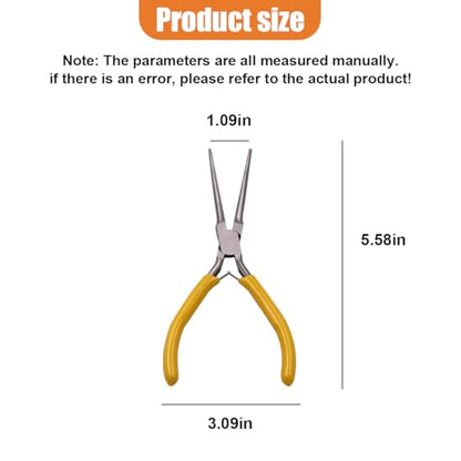 YoRise Mini Needle Nose Plier, Metal Non-Serrated Precision Pliers with Anti-Slip Grip Handle, Auto Long Nose Plier Accessory for Bending Wires, Jewelry Making, and Small Object Gripping(Needle) - size: Needle
