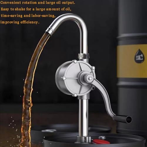 55 Gallon Drum Pump, Barrel Pump for engine oil, diesel fuel, gasoline, kerosene, Hand Pump for 55 Gallon Drum, 50, 5, 15, 30 gal Drum (Black) - color: Black