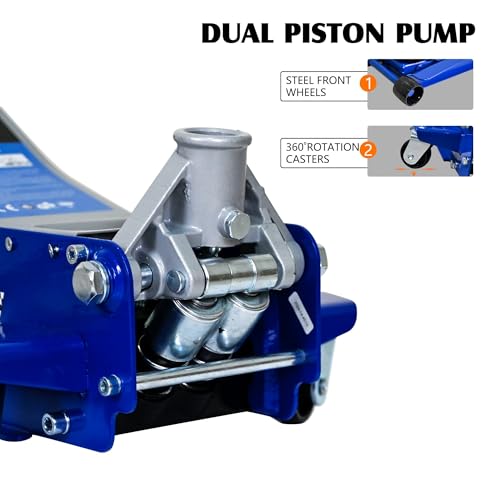 ZeHuoGe Heavy Duty Floor Jack, Steel Racing Floor Jack (Blue, 3 Ton Low-Position) - size: 3 Ton Low-Position