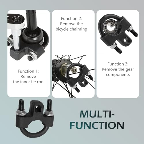 Inner Tie Rod Removal Tool, 3/8" Inner Tie Rod Tool, Steering Wheel Inner Ball Head Rudder Wrench, Anti-slip U-wrench for Inner Tie Rod Removal and Installation, for Most Cars (Black)