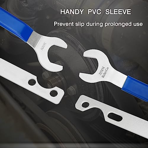 ReluxGo 32mm 36mm Fan Clutch Wrench Removal Tool Set, 2 Pieces Water Pump Pulley Holder Removal Tool for BMW, Ford, GM, Chevrolet, Jeep, Nut Water Hub Removal, Fan Clutch Removal Tool