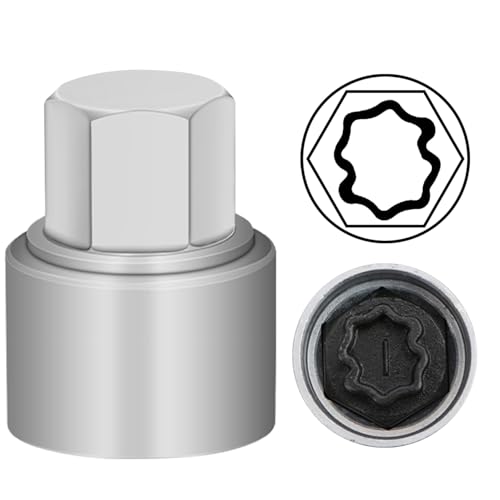 I Wheel Locking Nut Key Compatible with Audi Series, (Socket OD 27mm - ID 25mm), Wheel Lock Nut Socket Adapter, Wheel Anti-Theft Lug Nut Removal Tool, Anti-Theft Screw Remover - size: Socket I