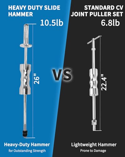 DPTOOL Inner CV Joint Puller Slide Hammer Front Wheel Drive Axle Half Shaft Removal Tool Kit Heavy Duty 10 Pounds Slide Hammer 63mm 48mm CV Joint Fork Adapter Attachments with Ball Joint Removal Tool - size: 5PC