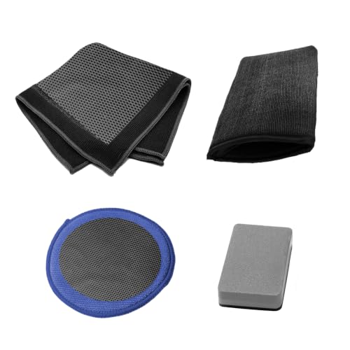 4-Piece Car Detailing Clay Bar Kit with Mitt & Towel | Removes Iron Fallout, Paint-Safe Microfiber, Dual-Sided Design, Includes Sponge Pad, Cleans Glass & Paint