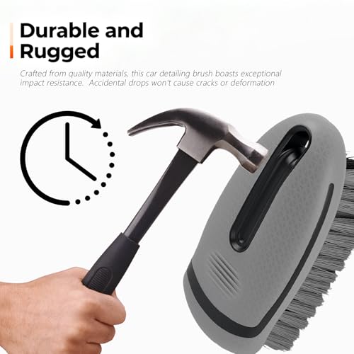2026 New Car Upholstery Brush for Cleaning,Portable Car Carpet Brush with Dense Bristle & Non-Slip Handle,Multi-Purpose Upholstery Cleaner Brushes for Cars Trucks SUVs Interior
