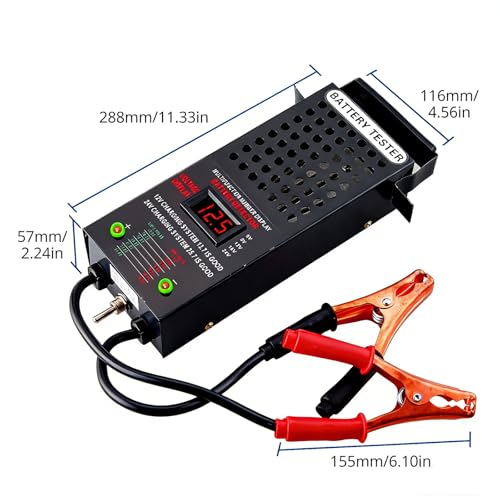 CRLITSIY 6V 8V 12V 16V 24V Battery Load Tester Car Battery Tester Motorcycle Battery Analyzer Charging State Detection with LCD Display - size: LCD