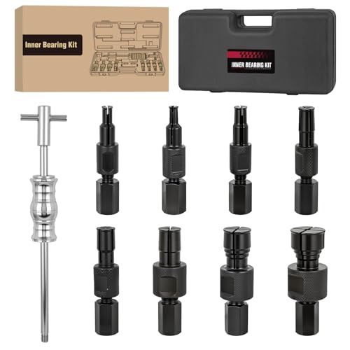 GOOACC 9PCS Blind Inner Bearing Puller Set, Slide Hammer with Expandable Collets 8-32MM Blind Hole Collet Bearing Slide Hammer Puller Set Internal Pilot Bearing Removal Tool for Axles Bearings, Black - color: 9pc Blind Inner Bearing Puller Black
