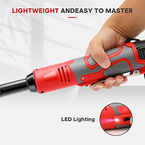 Cordless Electric Ratchet Wrench, 3/8" 18V Electric Ratchet Wrenches Set, 45 ft-Lbs 400RPM Cordless Ratchet Wrench with 2 Pack 2000mAh Lithium-Ion Battery, 7 Sockets Wrench and Charger