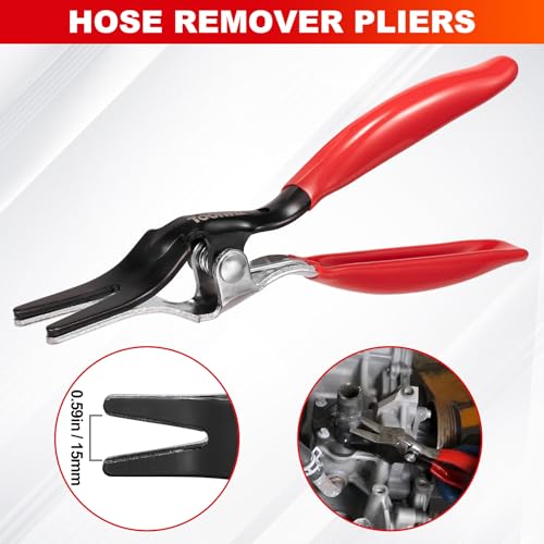 Toolwiz 6 pcs Fuel Line Pliers Set, for Automotive Repair with Storage Bag | Hose Clamp Plier, Panel Removal Tool, Hose Removal Plier, 30 Degree Push Pin Pliers, 2 pc 9" Electrical Disconnect Tool - style: 6 Pack