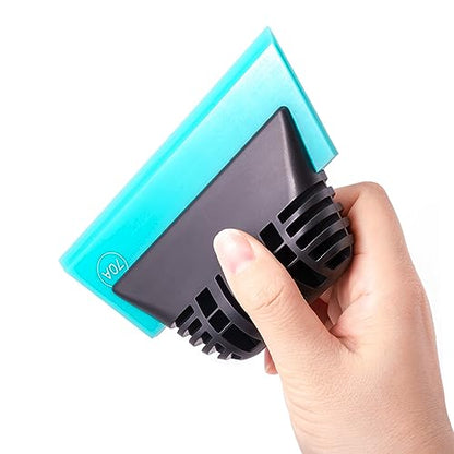 FOSHIO Blue Small Squeegee, Non-Slip Handle Rubber PPF Squeegee for Window Cleaning, Shower Glass Door, Car Windshield, Vinyl - color: Blue