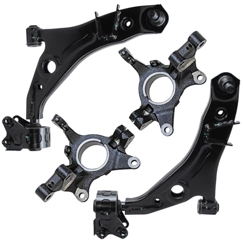 Detroit Axle - Front Steering Knuckles Lower Control Arms with Ball Joints Replacement for 2007-2014 Ford Edge 2007-2015 Lincoln MKX - 4pc Set - size: 4CU47883/4PC
