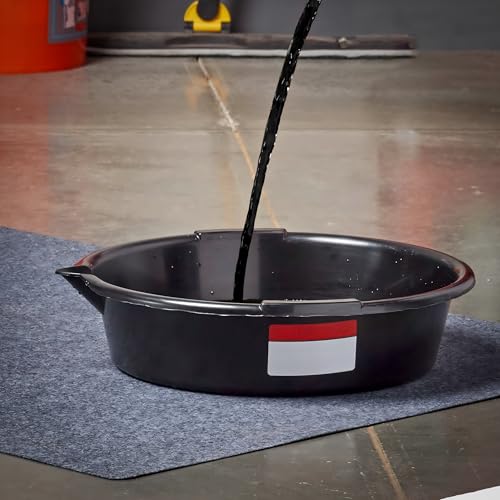 (3 Pack) 7-Quart Automotive Drain Pan with Built-in Scale and Spout, Leakproof Heavy Duty Oil Catch Pan, Anti-Splash Fluid Tray for Car, Motorcycle, Garage Auto Repair Maintenance