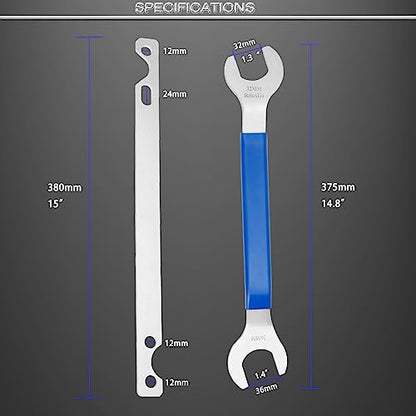 ReluxGo 32mm 36mm Fan Clutch Wrench Removal Tool Set, 2 Pieces Water Pump Pulley Holder Removal Tool for BMW, Ford, GM, Chevrolet, Jeep, Nut Water Hub Removal, Fan Clutch Removal Tool