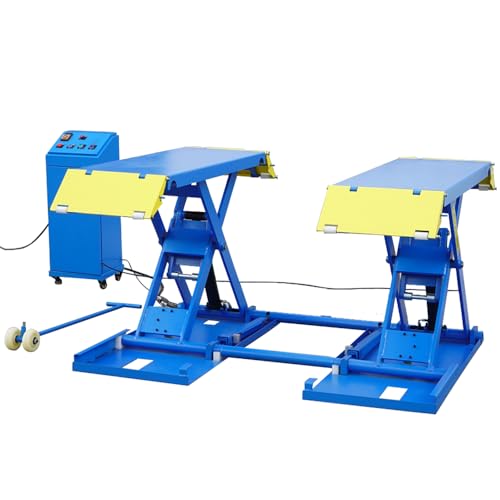 8000lbs Lifting Capacity Mid-Rise Scissor Lift, Portable Car Lift with Air Unlock, ME-8XP-110V Pneumatic Release Mid Rise Lifts Automotive Car Lift Jacks for SUVs, Trucks & Light Duty Vehicles