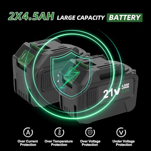 Prostormer 800N.m(590Ft-lbs) Cordless Impact Wrench, 1/2" Brushless High Torque Impact Gun Kit for Car Home, 2x4.5Ah Rechargable Batteries, Charger & 8 Sockets