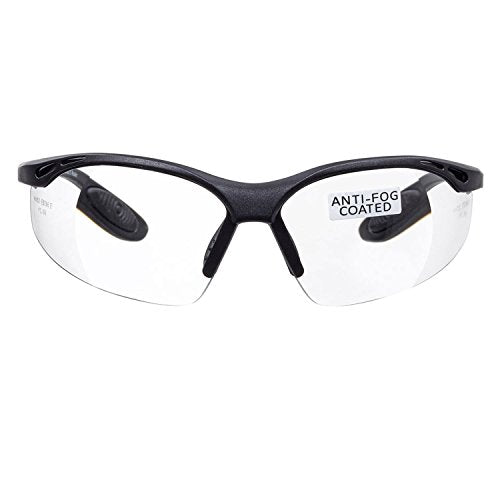 voltX CONSTRUCTOR Clear Full Lens Reading Safety Glasses +1.0 Dioptre | ANSI Z87.1+ & CE EN166F certified. UV400 anti-fog wraparound lenses. Includes adjustable safety cord. - color: Clear, size: +1.0 Dioptre