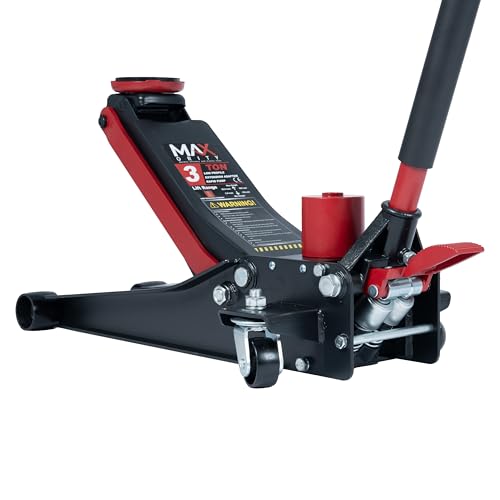 3-Ton (6600lbs) Low-Profile Dual Pistons Heavy-Duty Steel Racing Off Road Floor Jack with Quick Lift Hydraulic Pump, Foot Pedal and Extension Adapter for Car Maintenance