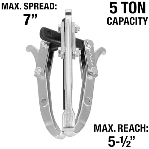 OEMTOOLS 25919 Long 2/3 Jaw Gear Puller, Pulling Tool for Gears, Pulleys, & Bearing Flanges & Fly Wheels from Shafts & Housings, Heat Treated Alloy Steel, 7 Inch Max Spread, 5-1/2 Inch Max Reach - style: Long 2/3 Jaw, 5-Ton Capacity