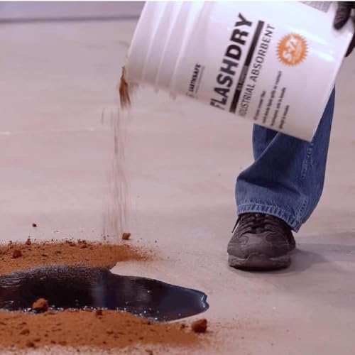 FlashDry All Purpose Organic Industrial Absorbent - 5 Liter Bucket, Case of 2- Instantly Absorbs Liquid Spills - Safer and 5-7x More Absorbent Than Clay - Lightweight & Refillable - OSHA Compliant - size: Case of 2 (10L)
