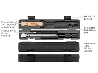 TEKTON 3/8 Inch Drive Micrometer Torque Wrench | TRQ51402 - size: 3/8 in.