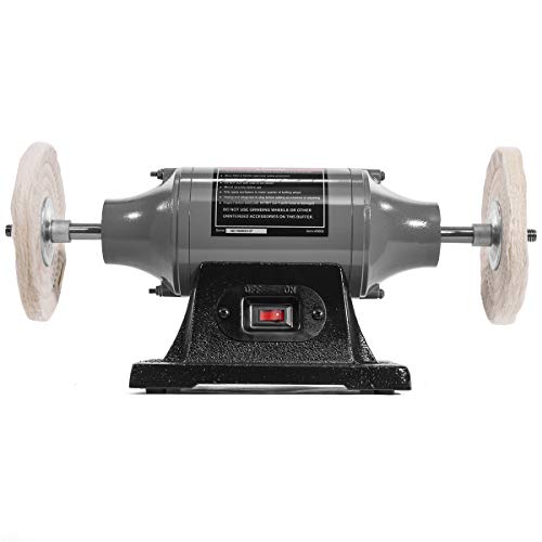 XtremepowerUS 6" Bench Buffer Polisher, 1/2 HP Bench Polishing Machine, Heavy-Duty Metal Buffer Grinder with Dual Buffing Wheels for Stainless Steel, Aluminum, Chrome & Automotive Parts - size: 6" Buffer Grinder
