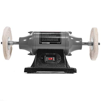 XtremepowerUS 6" Bench Buffer Polisher, 1/2 HP Bench Polishing Machine, Heavy-Duty Metal Buffer Grinder with Dual Buffing Wheels for Stainless Steel, Aluminum, Chrome & Automotive Parts - size: 6" Buffer Grinder