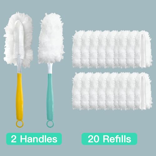 Car Interior Duster - Ultimate Cleaning Tool for Cars, House, and Office - Compact Mini Design for Effortless Dust Removal Stereo-Single Sided Design 2handle +20 Duster Refills. - style: Duster st20