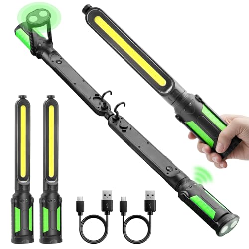 Rechargeable Mechanic Light, 2-in-1 Magnetic Light Bar with Motion Sensor, 2400LM Underhood Work Lights for Mechanics, for Automotive Repair, Inspection, Garage, Emergency