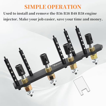 Fuel Injector Removal Install Tool Kit 2358417 2358022 Replacement, Compatible with BMW B36 B38 B48 B58 Engines, Injector Tool