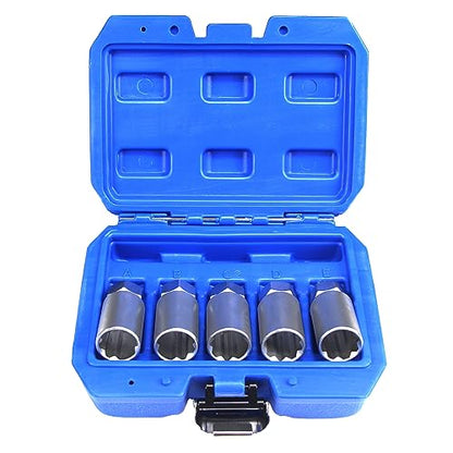5 Piece Wheel Lock Key Removal Kit for Tesla, Lug Nut Anti-Theft Wheel Lock Removal Tool Set with Socket, Screw Remover with Storage Case