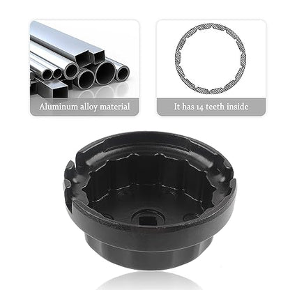 Salior 64mm Oil Filter Wrench,Aluminum Alloy Quickly Oil Filter Removal Tool Compatible with Lexus Toyota Tundra RAV4 Sienna 2.5L to 5.7L Engines Oil Filter Socket (Black)
