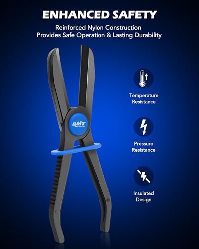 Orion Motor Tech Hose Pinch Off Pliers, 3 Piece Long Reach Hose Clamp Pliers Set for Flexible Hoses Brake Coolant Radiator Vacuum Fuel Lines Maintenance - style: Straight