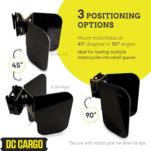 DC Cargo E-Track Dirt Bike & Motorcycle Wheel Chocks for Trailer Kit: Secure Two Bikes with 4 Heavy-Duty Steel E-Track O Rings & 1x15 Ratchet Straps – E Track Motorcycle Wheel Chock Tie-Down Bundle - size: 10-pack