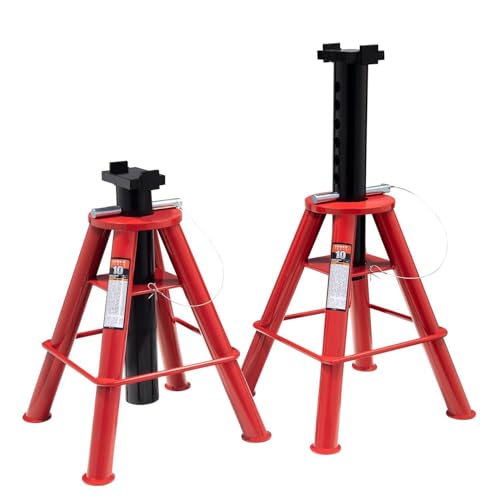 Sunex 1310 10-Ton Medium Height Pin Type Jack Stands, Pair, Red - style: 10 Ton Medium
