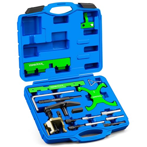 18pcTiming Tool for Ford, Engine Timing Tool Kit Camshaft Flywheel Locking Tools for Ford Fiesta Fusion Escape Mazda 1.4 1.6 1.8 2.0 Di/TDCi/TDDi ECOBOOST 1.6 Ti-VCT 1.5 1.6 VVT 2.5L Replace 303-1097 - color: Green