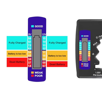 UMLIFE 4PACK BT-886 Battery Tester Checker BatteryTester for Battery C D 9V AA AAA 1.5V -Black - color: 4PCS BT-886 black
